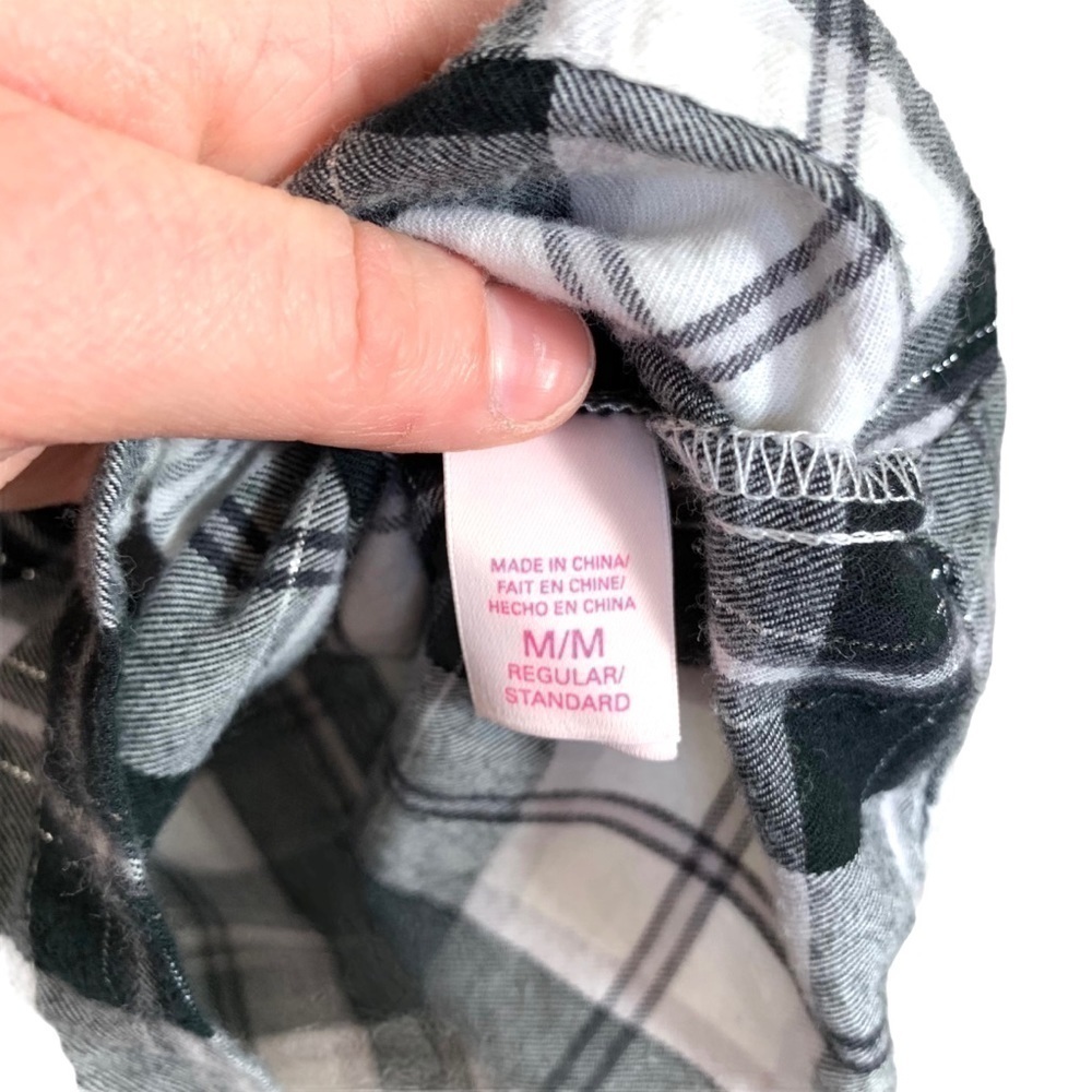Victoria’s Secret Black White Plaid Sleep Shirt Size Medium - Picture 10 of 17